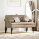 vidaXL Chesterfield Pad párnával Cappuccino 120,5 x 65 x 75 cm Műbőr