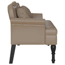 vidaXL Chesterfield Pad párnával Cappuccino 120,5 x 65 x 75 cm Műbőr
