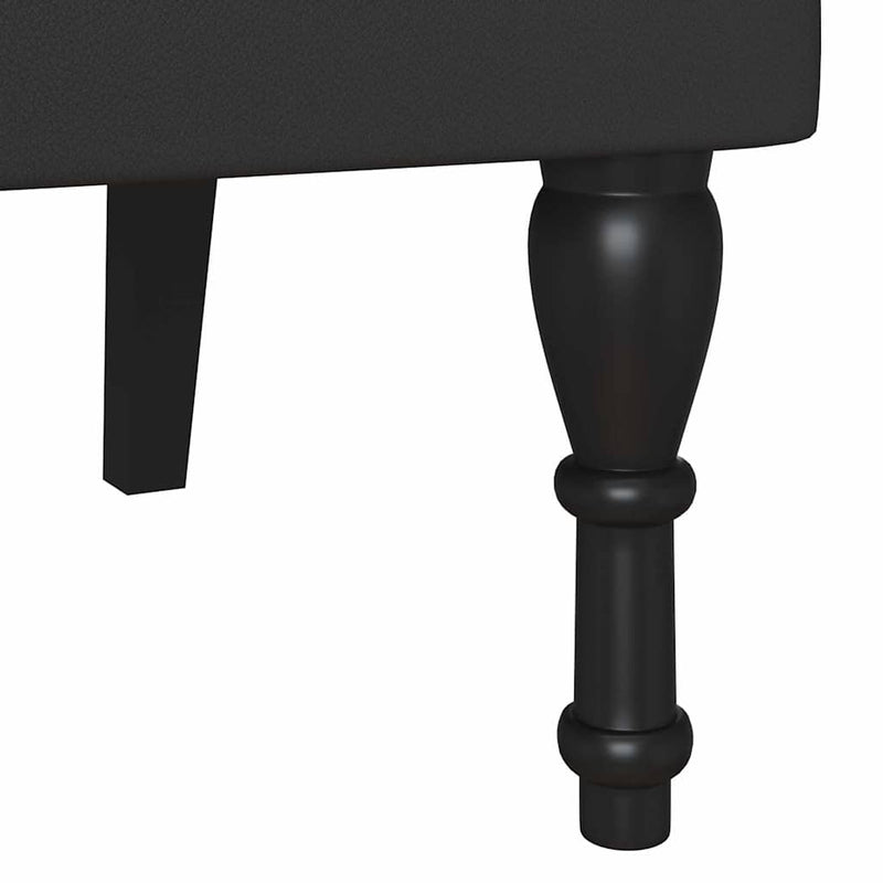 vidaXL Chesterfield Pad párnával Fekete 120,5 x 65 x 75 cm Műbőr