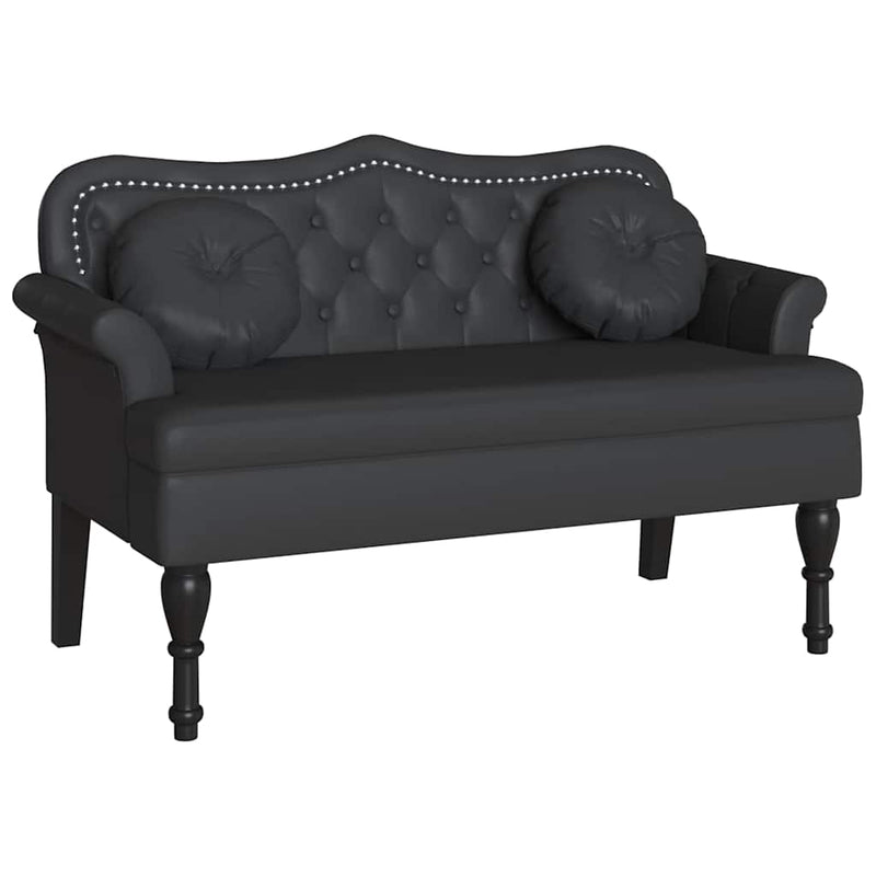 vidaXL Chesterfield Pad párnával Fekete 120,5 x 65 x 75 cm Műbőr