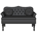 vidaXL Chesterfield Pad párnával Fekete 120,5 x 65 x 75 cm Műbőr
