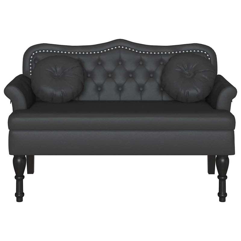 vidaXL Chesterfield Pad párnával Fekete 120,5 x 65 x 75 cm Műbőr