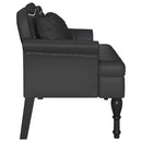 vidaXL Chesterfield Pad párnával Fekete 120,5 x 65 x 75 cm Műbőr