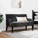 vidaXL Chesterfield Pad Fekete 112 x 65,5 x 75 cm Bársony