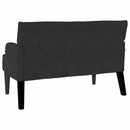 vidaXL Chesterfield Pad Fekete 112 x 65,5 x 75 cm Bársony