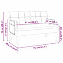 vidaXL Chesterfield Pad Fekete 112 x 65,5 x 75 cm Bársony