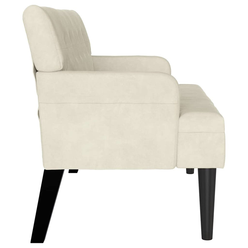 vidaXL Chesterfield Pad Krém 112 x 65,5 x 75 cm Bársony