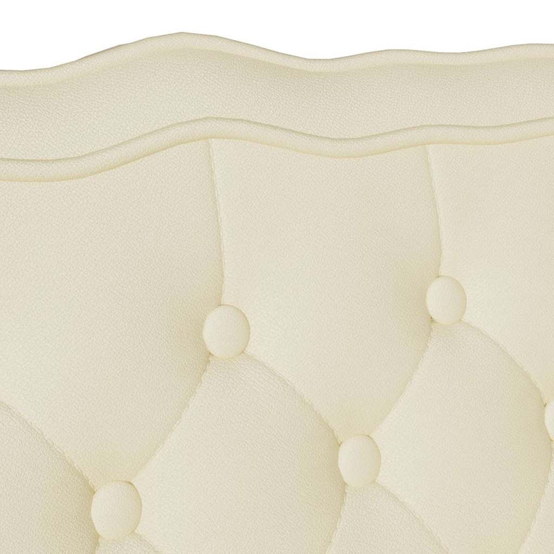 vidaXL Chesterfield Pad Krém 119.5 x 64.5 x 75 cm Műbőr