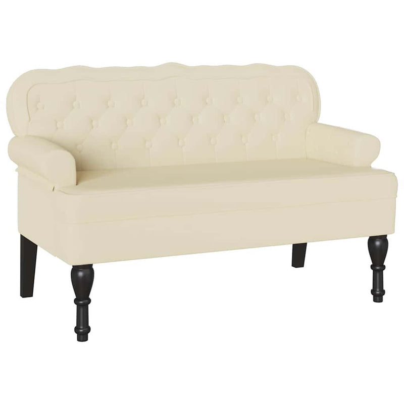 vidaXL Chesterfield Pad Krém 119.5 x 64.5 x 75 cm Műbőr