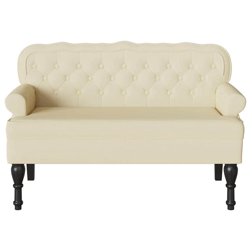 vidaXL Chesterfield Pad Krém 119.5 x 64.5 x 75 cm Műbőr