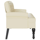 vidaXL Chesterfield Pad Krém 119.5 x 64.5 x 75 cm Műbőr