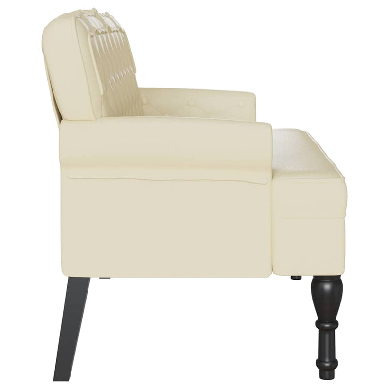 vidaXL Chesterfield Pad Krém 119.5 x 64.5 x 75 cm Műbőr