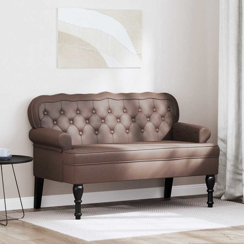 vidaXL Chesterfield Pad Barna 119.5 x 64.5 x 75 cm Műbőr
