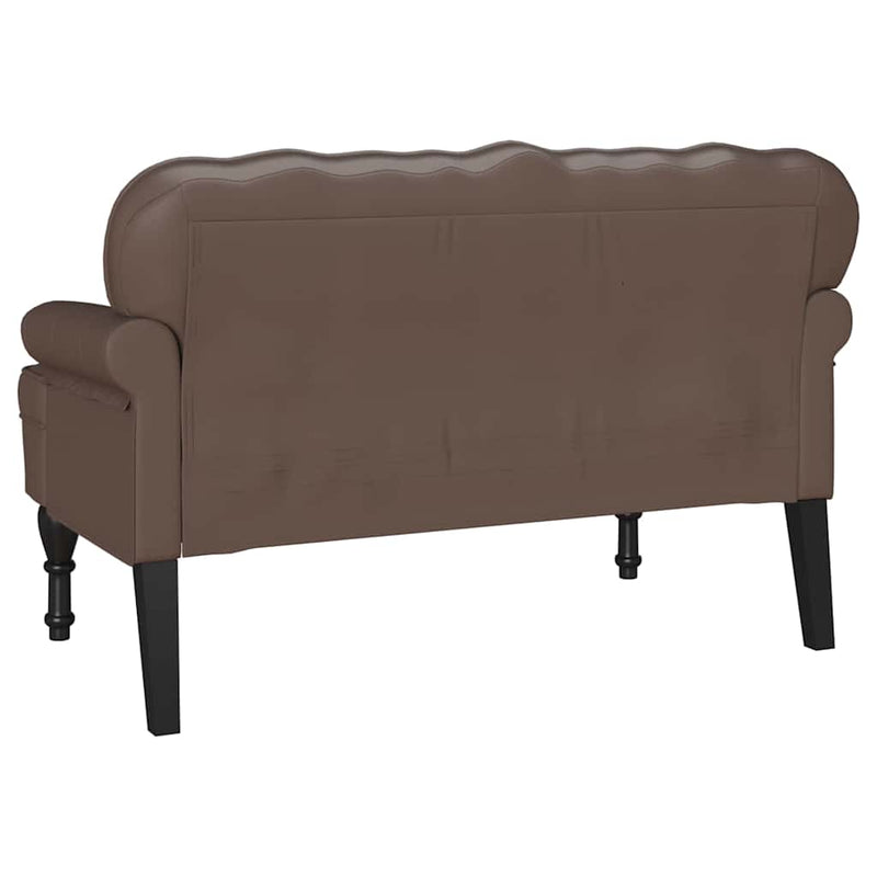vidaXL Chesterfield Pad Barna 119.5 x 64.5 x 75 cm Műbőr