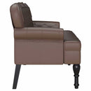 vidaXL Chesterfield Pad Barna 119,5 x 64,5 x 75 cm Műbőr