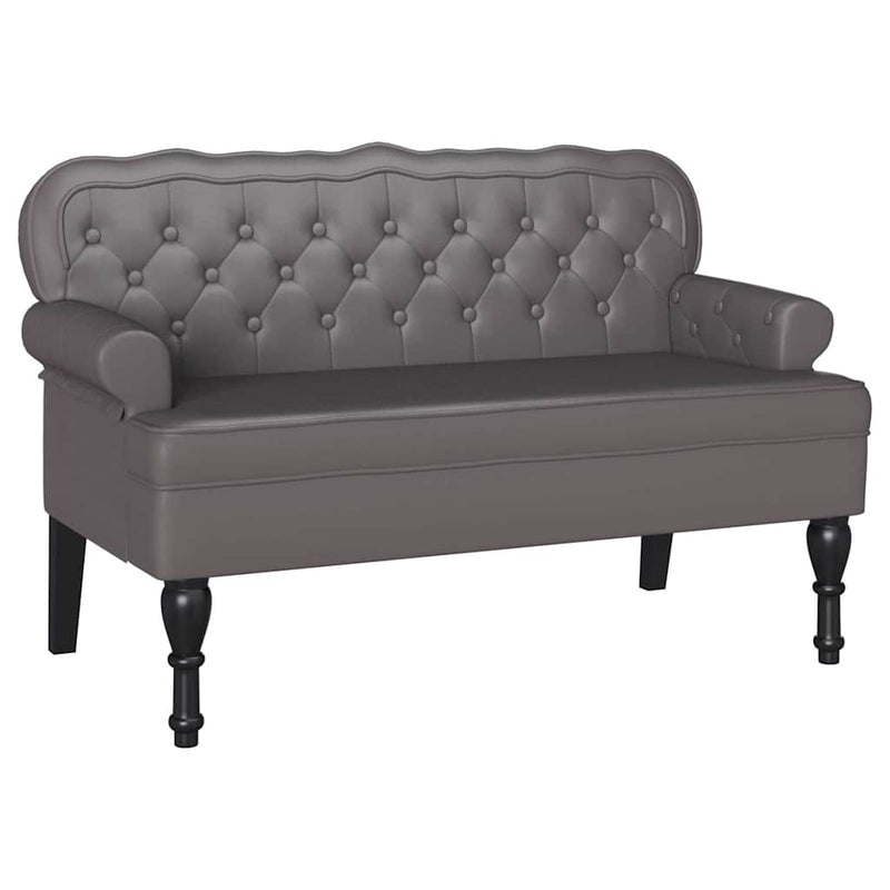 vidaXL Chesterfield Pad Szürke 119.5 x 64.5 x 75 cm Műbőr