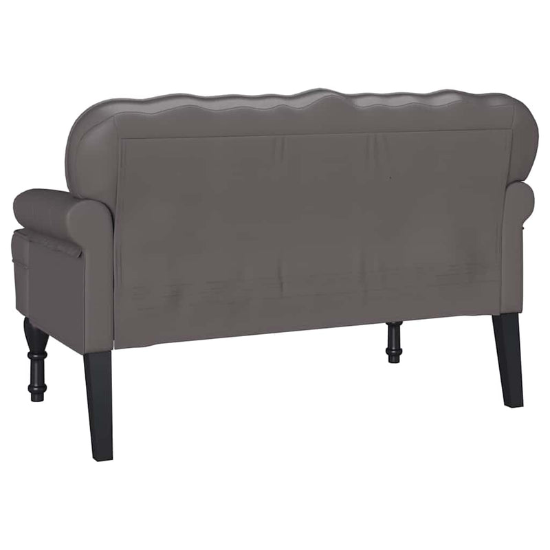 vidaXL Chesterfield Pad Szürke 119.5 x 64.5 x 75 cm Műbőr
