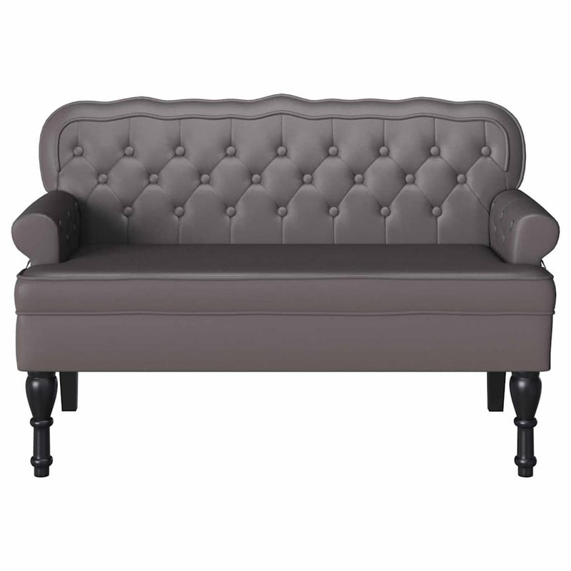 vidaXL Chesterfield Pad Szürke 119.5 x 64.5 x 75 cm Műbőr