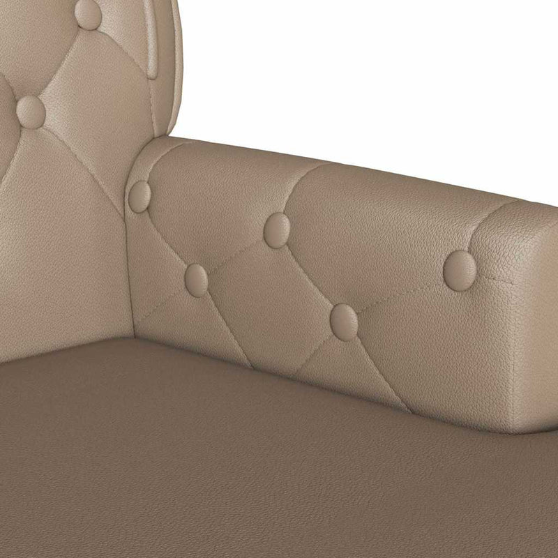 vidaXL Chesterfield Pad Cappuccino 119.5 x 64.5 x 75 cm Műbőr