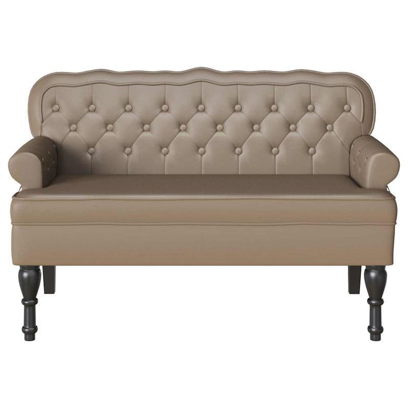 vidaXL Chesterfield Pad Cappuccino 119.5 x 64.5 x 75 cm Műbőr