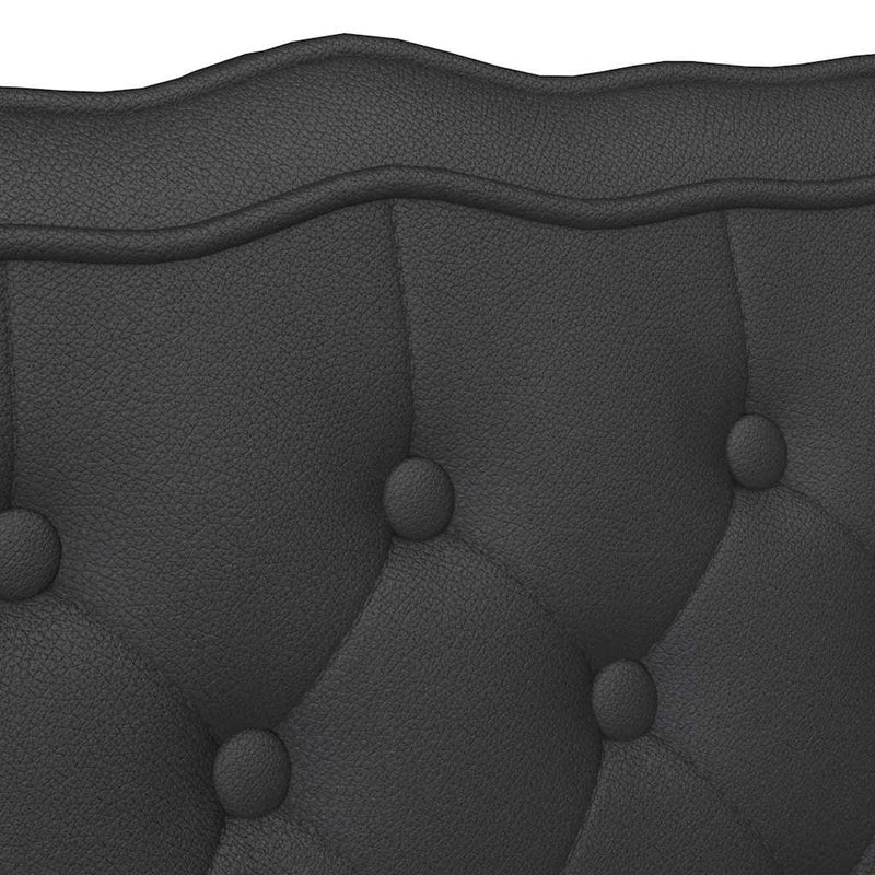 vidaXL Chesterfield Pad Fekete 119.5 x 64.5 x 75 cm Műbőr