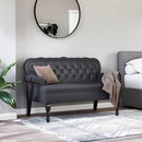 vidaXL Chesterfield Pad Fekete 119,5 x 64,5 x 75 cm Műbőr