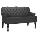 vidaXL Chesterfield Pad Fekete 119,5 x 64,5 x 75 cm Műbőr