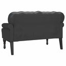 vidaXL Chesterfield Pad Fekete 119,5 x 64,5 x 75 cm Műbőr