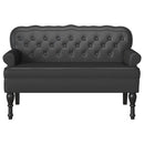 vidaXL Chesterfield Pad Fekete 119.5 x 64.5 x 75 cm Műbőr