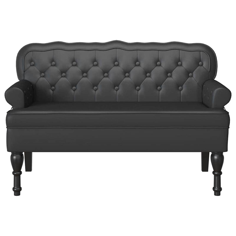 vidaXL Chesterfield Pad Fekete 119.5 x 64.5 x 75 cm Műbőr