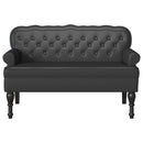 vidaXL Chesterfield Pad Fekete 119,5 x 64,5 x 75 cm Műbőr