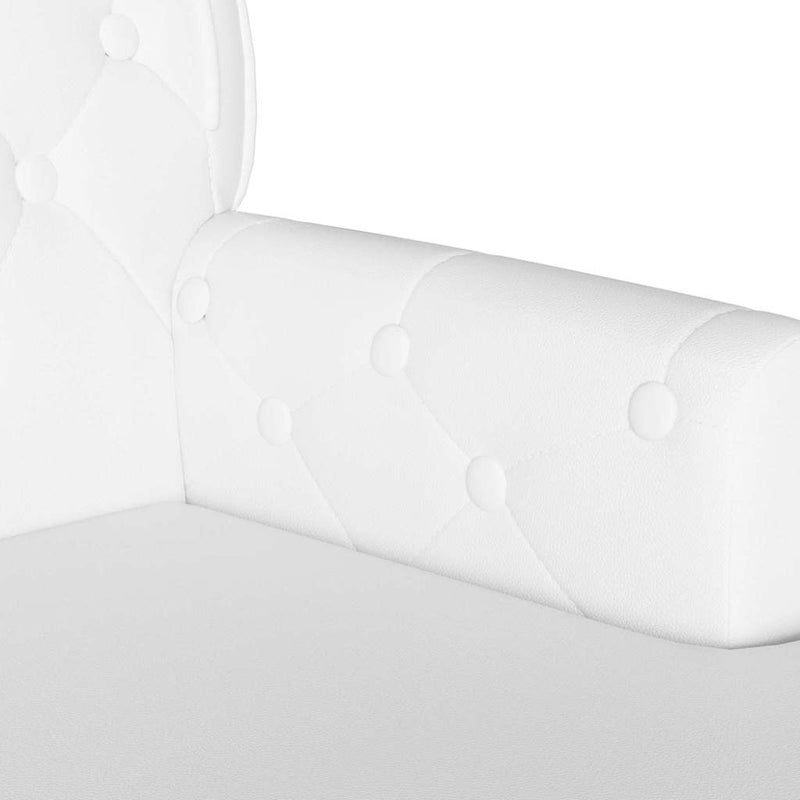 vidaXL Chesterfield Pad Fehér 119.5 x 64.5 x 75 cm Műbőr