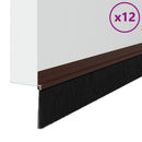 vidaXL Öntapadó ajtó kefe tömítések 12 pcs Barna 100 cm