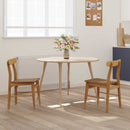 vidaXL Étkezőszék 2 pcs Természetes 43 x 44,5 x 77 cm Tömör Gumi Fa