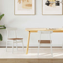 vidaXL Étkezőszék 2 pcs Fehér és Természetes 43 x 44,5 x 77 cm