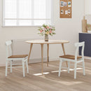 vidaXL Étkezőszék 2 pcs Fehér és Természetes 43 x 44,5 x 77 cm