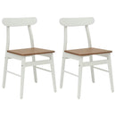 vidaXL Étkezőszék 2 pcs Fehér és Természetes 43 x 44,5 x 77 cm
