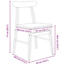 vidaXL Étkezőszék 2 pcs Fehér 43 x 44,5 x 77 cm Tömör Gumi Fa