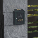 vidaXL Fali Postafiók tárolóval Zöld 29 x 13 x 41 cm Öntött alumínium