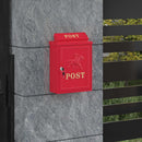 vidaXL Fali Postafiók tárolóval Piros 29 x 13 x 41 cm Öntött alumínium