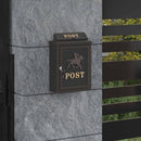 vidaXL Fali Postafiók tárolóval Bronz 29 x 13 x 41 cm Öntött alumínium
