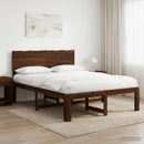 vidaXL Dupla ágykeret fejtámlával ROSTOCK Sötét Barna 135 x 190 cm
