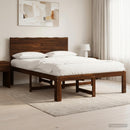 vidaXL Dupla ágykeret fejtámlával ROSTOCK Sötét Barna 140 x 190 cm