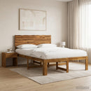 vidaXL Dupla ágykeret fejtámlával ROSTOCK Természetes 140 x 190 cm