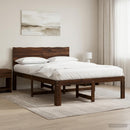 vidaXL Dupla ágykeret fejtámlával ROSTOCK Sötét Barna 135 x 190 cm
