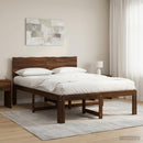 vidaXL Dupla ágykeret fejtámlával ROSTOCK Sötét Barna 150 x 200 cm
