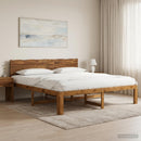 vidaXL Dupla ágykeret fejtámlával ROSTOCK Természetes 180 x 200 cm