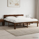 vidaXL Dupla ágykeret fejtámlával ROSTOCK Sötét Barna 180 x 200 cm