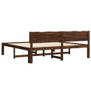 vidaXL Dupla ágykeret fejtámlával ROSTOCK Sötét Barna 180 x 200 cm