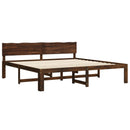 vidaXL Dupla ágykeret fejtámlával ROSTOCK Sötét Barna 200 x 200 cm
